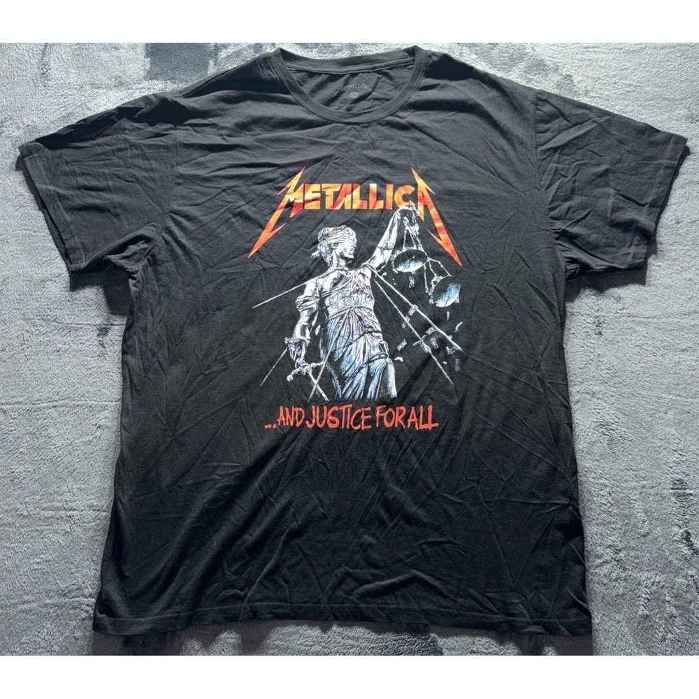 Metallica And Justice For All Graphic T-Shirt Adult Sz. 2XL Black Band T-shirt